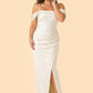 Bridesmaid Maxi Dress with Detachable Bra and Flattering Slit