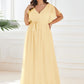 Plus Size Pleated Tie-Waist Chiffon Bridesmaid Dress