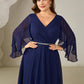 Plus Size Deep V-Neck Chiffon Wedding Guest Dress
