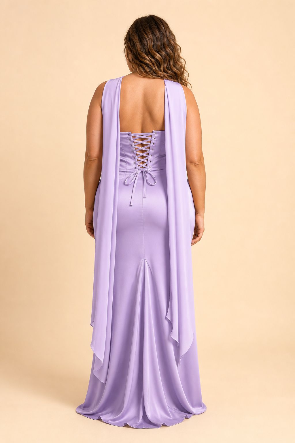 Strapless Satin Bridesmaid Dress with Open Back and Sculpted Silhouette