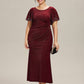 Plus Size Sequin Flutter Sleeve Formal Dress