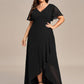 Plus Size Elegant Lotus Sleeves Chiffon Bridesmaid Dress