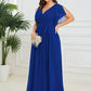 Plus Size Pleated Tie-Waist Chiffon Bridesmaid Dress