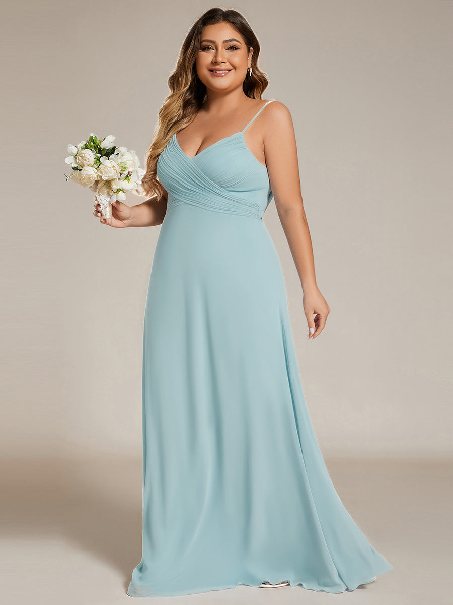 Plus Size Draped Back Criss-Cross Chiffon A-Line Bridesmaid Dress