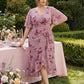 Plus Size Printed Mermaid Chiffon Wedding Guest Dress
