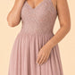 Plus Size Bridesmaid Evening Gown with Sequins Lace and Elegant Open Back A-Line Dress Maxi