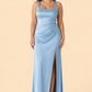 Plus Size Mermaid Bridesmaid Dress with Ruched Waist Detail and Elegant Open Back Design