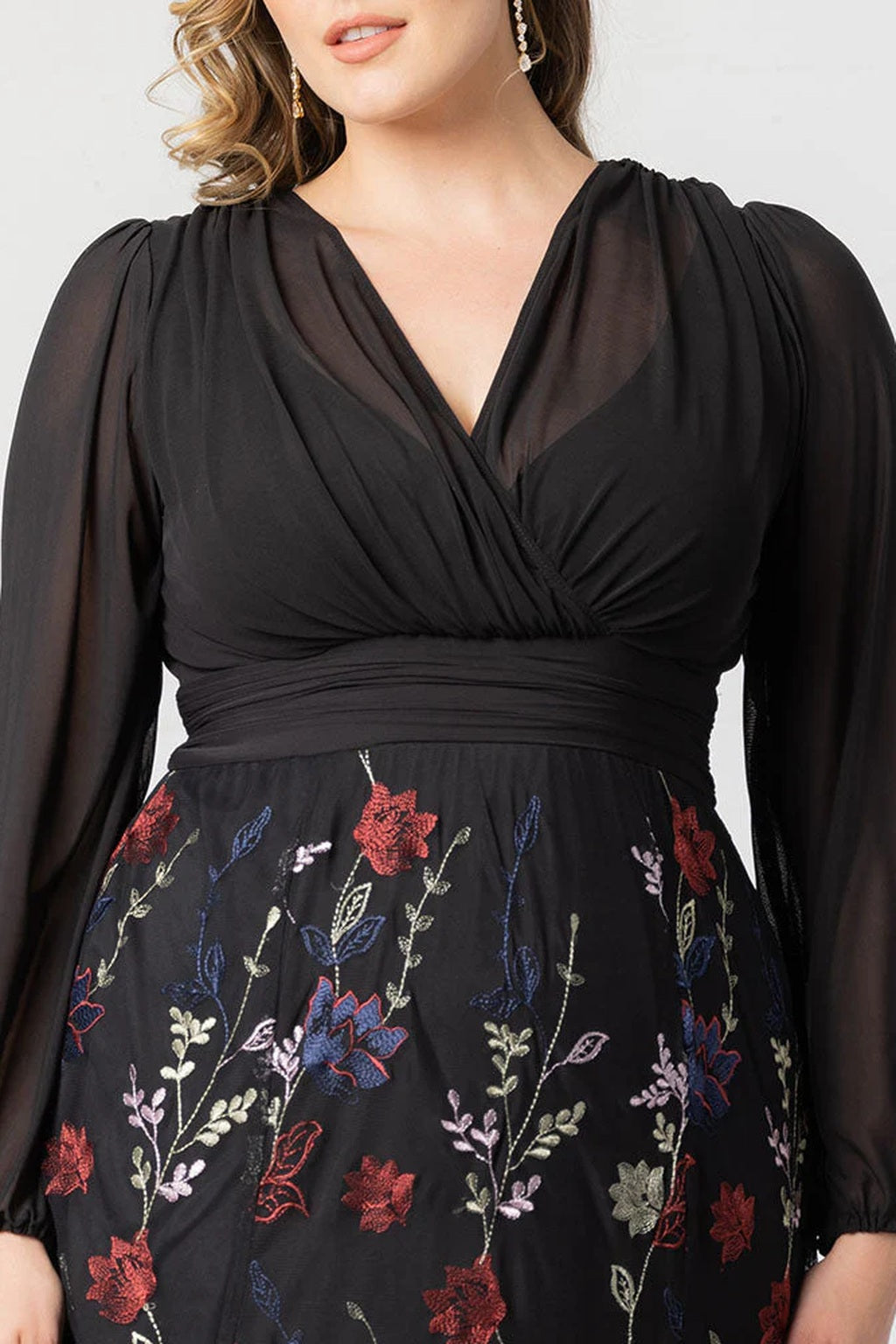 Isabella Embroidered Mesh Gown