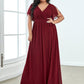 Plus Size Chiffon Tie-Waist Evening Dress