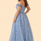 Plus Size Romantic Floral Print Bridesmaid Dress with Basque Waist - Ruched Bodice and Lace-Up Back