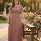 Avenleigh Plus Size Classic A-Line Chiffon Bridesmaid Dress Floor Length for Wedding - N0329