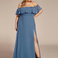 Plus Size Off the Shoulder Formal Bridesmaid Dress with Thigh Split