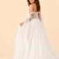 Plus Size Bridal Gown Off Shoulder with Removable Skirt Romantic Bow Detail