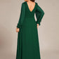 Plus Size Open Lantern Sleeve A-Line Bridesmaid Dress