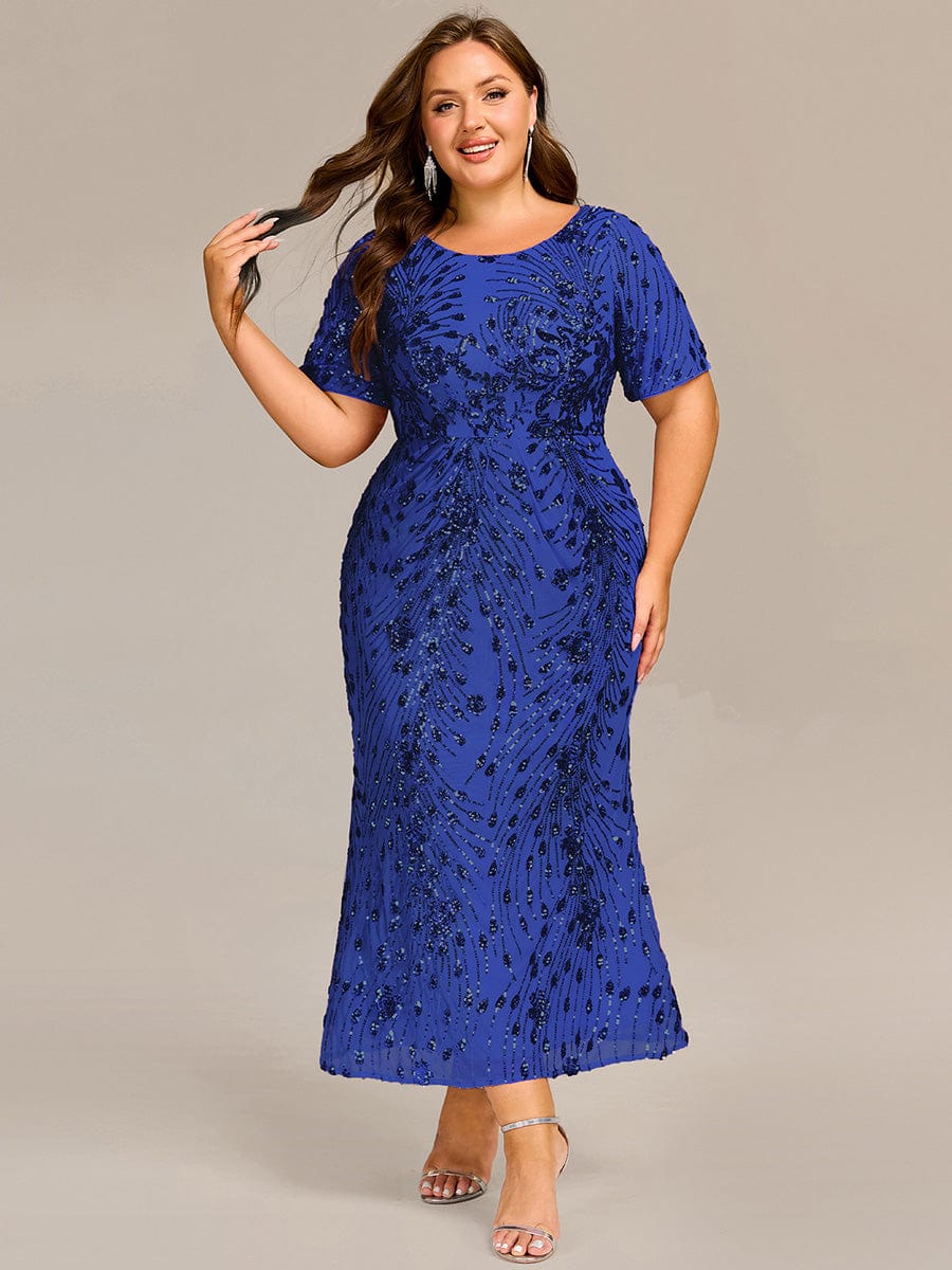 Plus Size Sequin Mermaid Mother of the Bride Dress