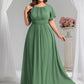 Plus Size Simple Chiffon Pleated A-Line Bridesmaid Dress