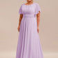 Plus Size Simple Chiffon Pleated A-Line Bridesmaid Dress