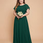 Avenleigh Graceful Plus Size Chiffon A-Line Bridesmaid Gown with Flowing Skirt - N0332