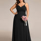 Plus Size Draped Back Criss-Cross Chiffon A-Line Bridesmaid Dress
