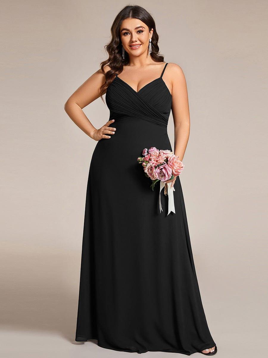 Plus Size Draped Back Criss-Cross Chiffon A-Line Bridesmaid Dress