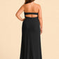 Plus Size Strapless Chiffon Bridesmaid Dress with Detachable Straps and Slit