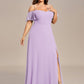 Plus Size Cold Shoulder Formal Bridesmaid Dress with Side Slit