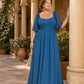 Chic Plus Size Mother Bridesmaid Dress Pleated A-Line Formal Gown Elegant Wedding Style Dress