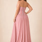 Scarvelle Plus Size Satin Prom Dress with Basque Waist and Pearl Corset