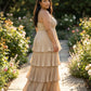 Chantarae Plus Size A Line Bridesmaid Dress Sweetheart Neckline Tiered Ruffle for Wedding Prom Evening Party - N0481