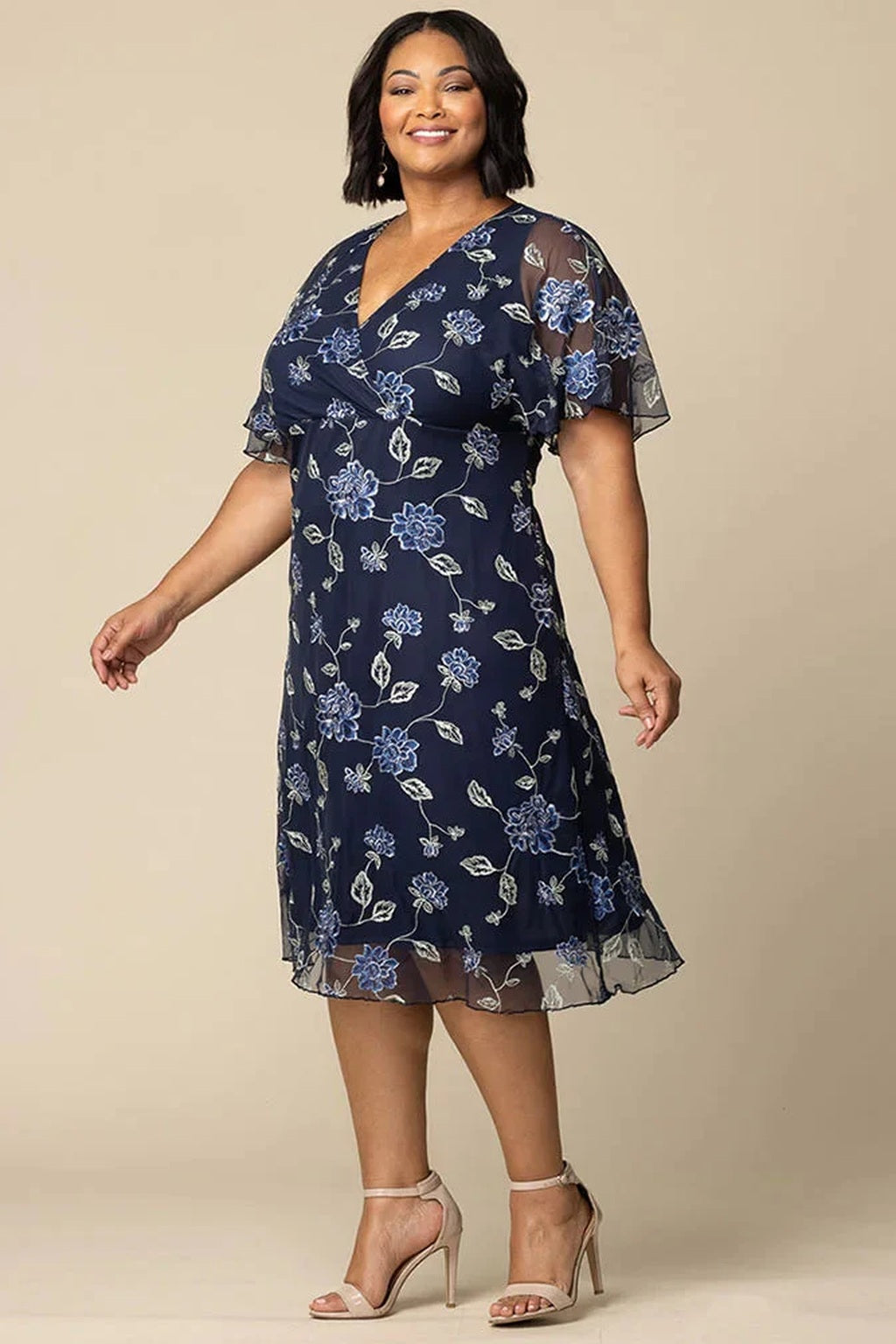 Sonnet Embroidered Midi Cocktail Dress