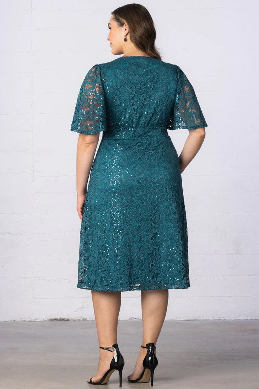 Starry Sequined Lace Cocktail Dress