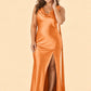 Flattering Plus Size Bridesmaid Dress with Asymmetric Neck and Draped Elegance