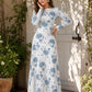 Floral Satin Charmeuse Plus Size Bridesmaid Dress with Elegant Peony Print Bridesmaid Gown Style