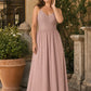 Plus Size Bridesmaid Evening Gown with Sequins Lace and Elegant Open Back A-Line Dress Maxi