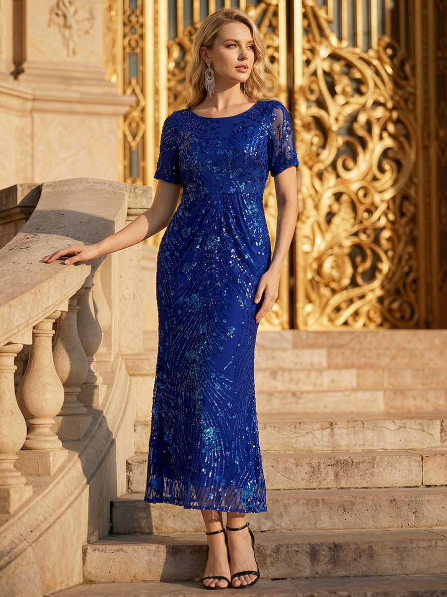 Sequin Mermaid Round Neck Dress