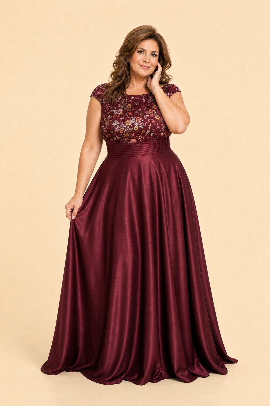 Sweet Style Sleeveless Cap Sleeve Elegant Mother of Bride Wedding Dress