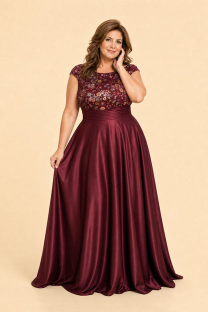 Sweet Style Sleeveless Cap Sleeve Elegant Mother of Bride Wedding Dress