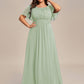 Plus Size Simple Chiffon Pleated A-Line Bridesmaid Dress