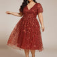 Plus Size Sparkly Midi Cocktail Dress