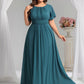 Plus Size Simple Chiffon Pleated A-Line Bridesmaid Dress