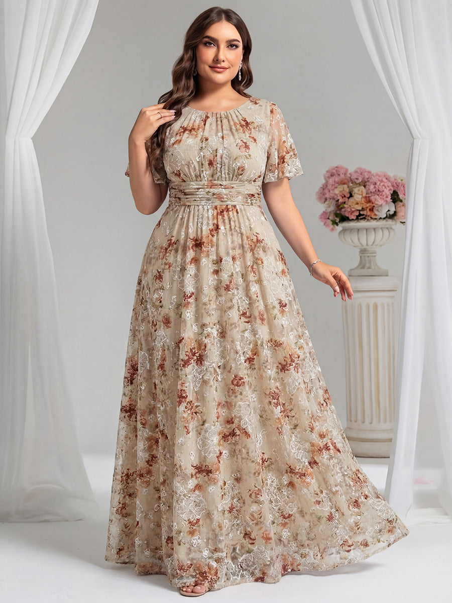 Plus Size Simple Chiffon Pleated A-Line Bridesmaid Dress