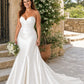 Plus Size Timeless Strapless Bridal Dress with Pleated Waist and Flowing Train