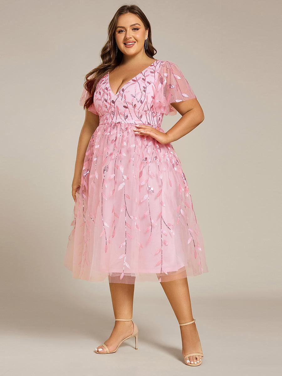 Plus Size Sparkly Midi Cocktail Dress