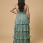 Chantarae Plus Size Minimalist Satin Bridesmaid Dress with Fluid Drape for Wedding Party -N0378