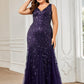Plus Size Maxi Sequin Formal Dresses & Gowns