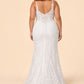 Plus Size Bridal Gown with Lace Appliqué Straps and Elegant Train