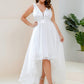 Plus Size Sequin High-Low Deep V Neck Tulle Evening Dresses