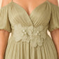 Elegant Plus Size Bridesmaid Dress with Pleated A-Line Silhouette
