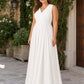 Elegant Plus Size Bridesmaid Dress with Lace Panel Back and Soft Pleats