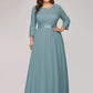 Simple Plus Size Lace Evening Dress with Half Sleeves
